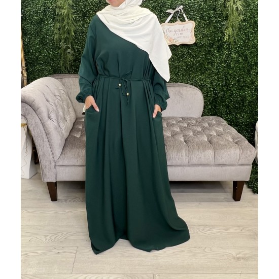 Green Gem abaya with pocket 1 size 