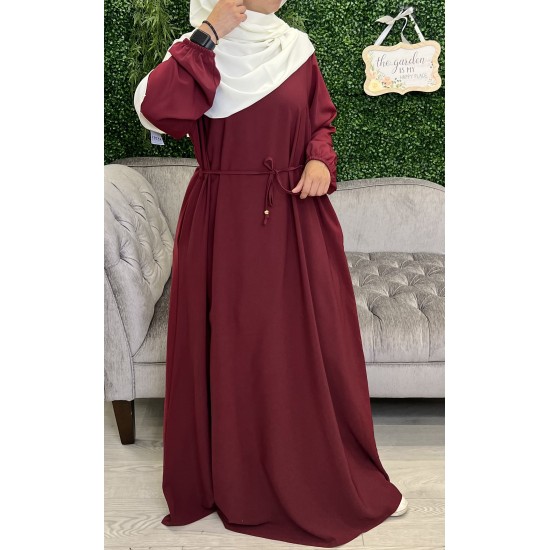cherry abaya with pocket 1 size 