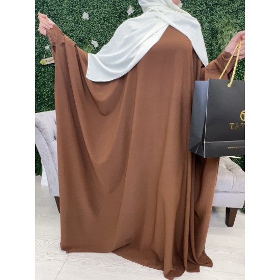 Abaya papillon camel soie de medine 