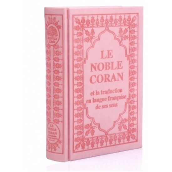 Coran rose Poudre Francais arabe petit format