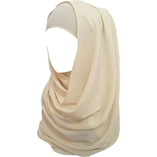 hijab chiffon blanc casse