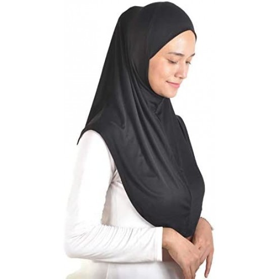 Hijab noir cotton 2 piece