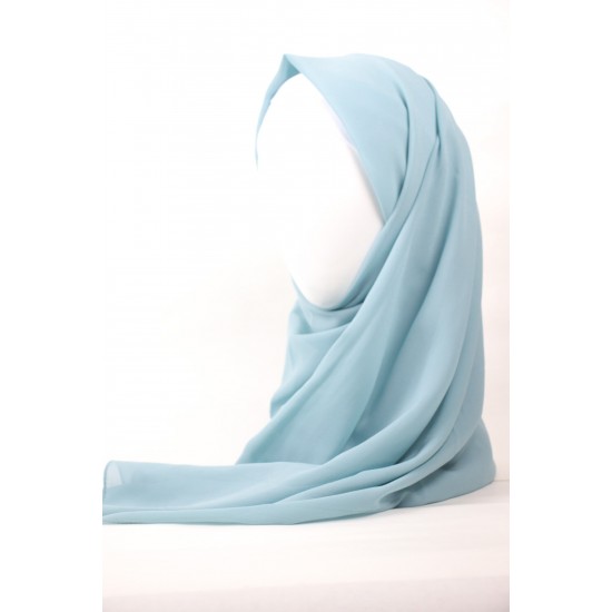 Hijab chiffon bleu ciel