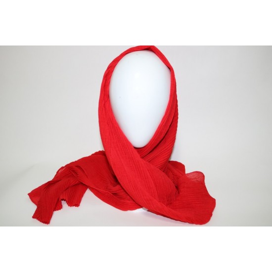 RED pleated scarf